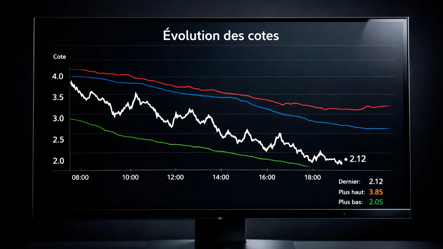 Graphique de fluctuation des cotes en temps réel