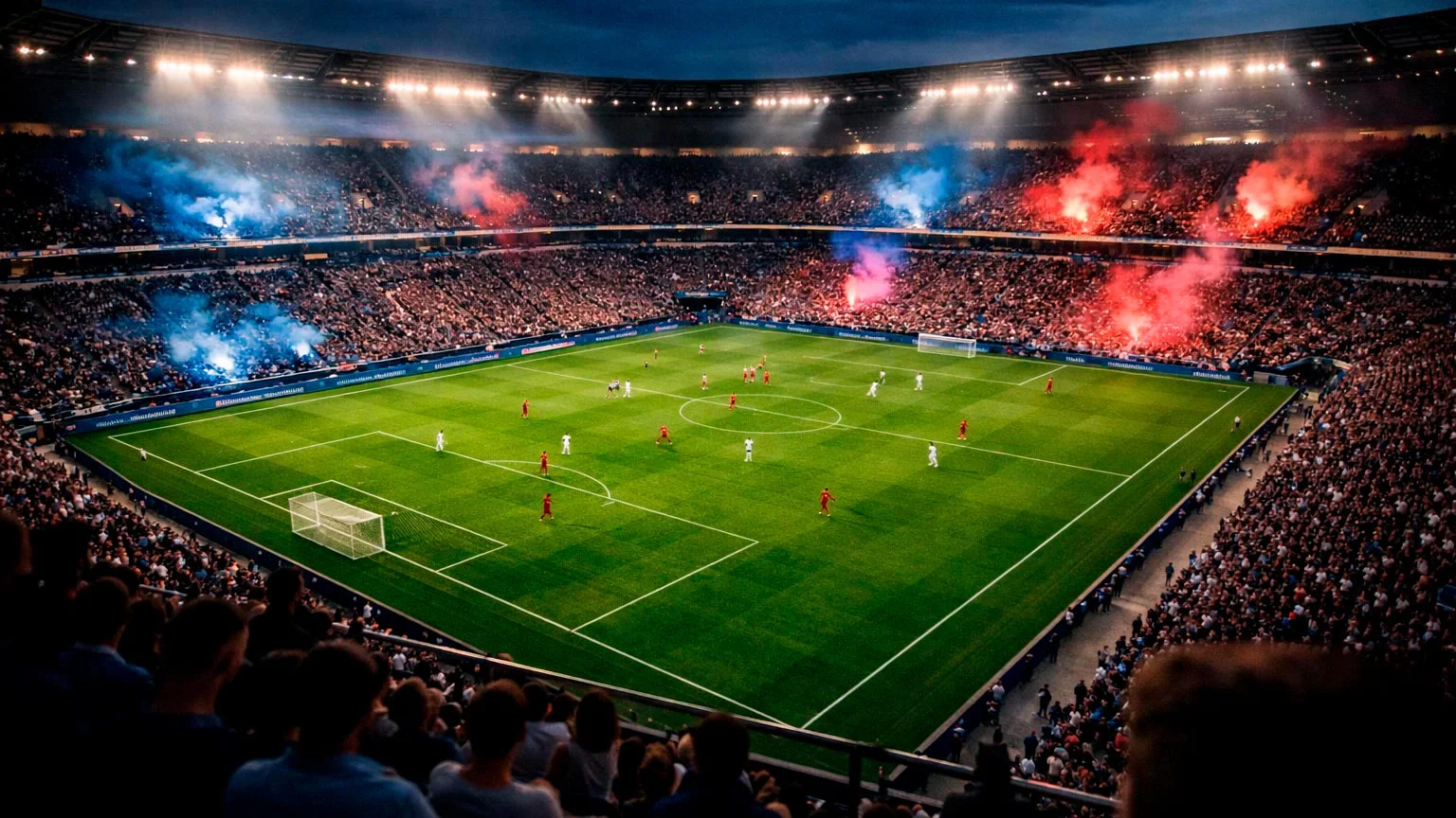 Stade de football fran&ccedil;ais rempli de supporters