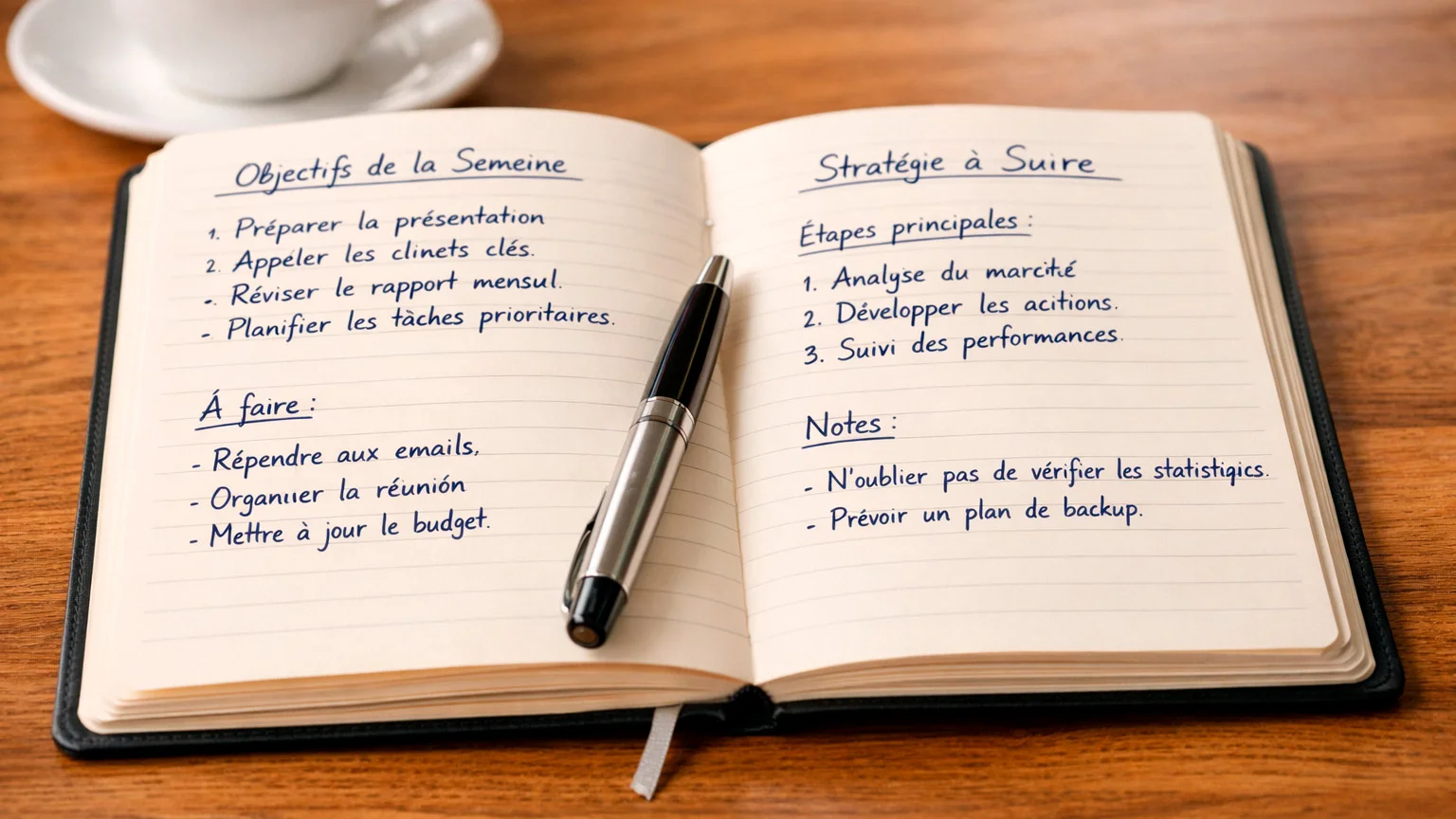 Carnet de notes avec stylo pour suivi des paris sportifs